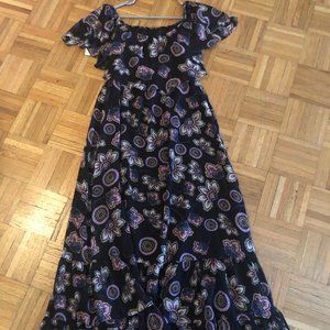 Donna Morgan Off Shoulder Chiffon Maxi Dres